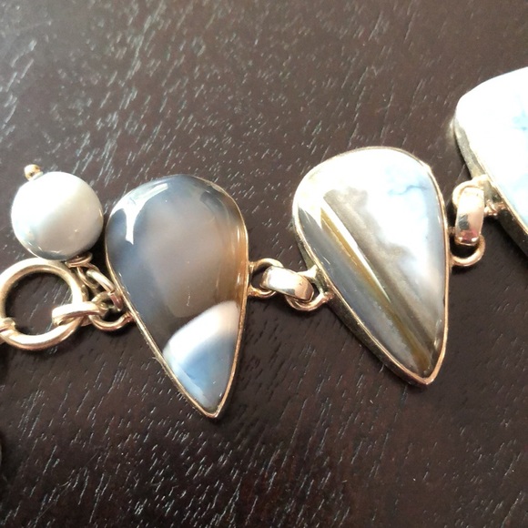 Owyhee opal sterling silver bracelet - Picture 4 of 10